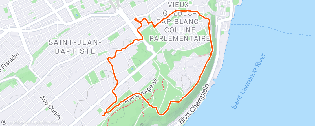 Mapa da atividade, Marche Québec