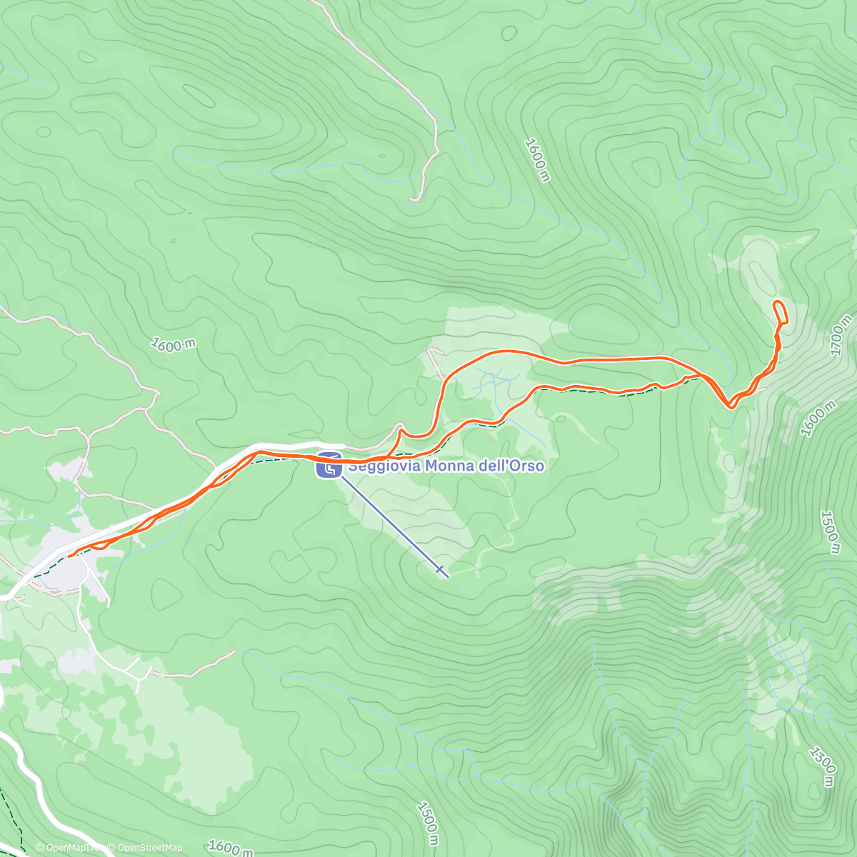 Map of the activity, Sessione di trail running all’ora di pranzo