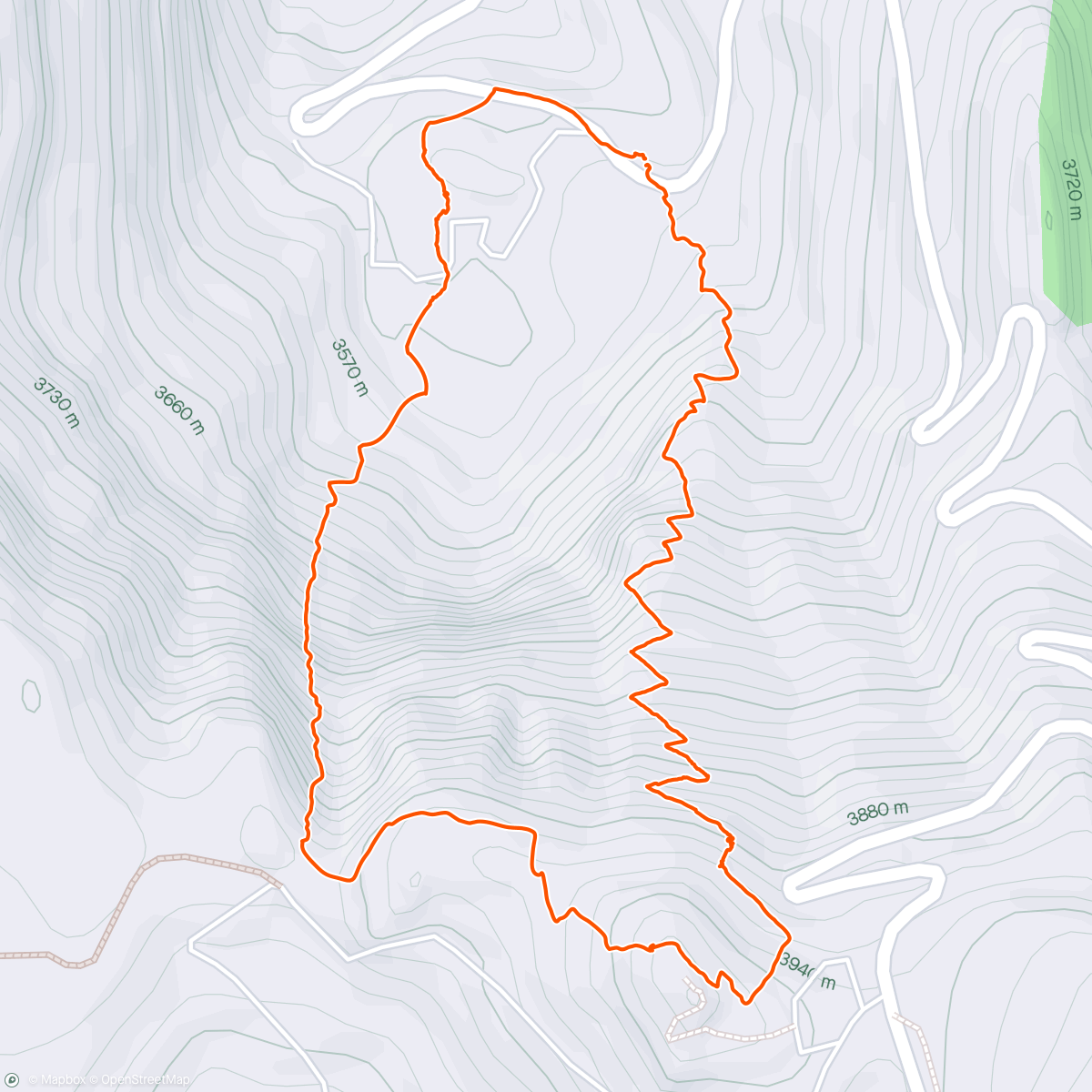 Map of the activity, Pike’s Peak Ski - The Chimney