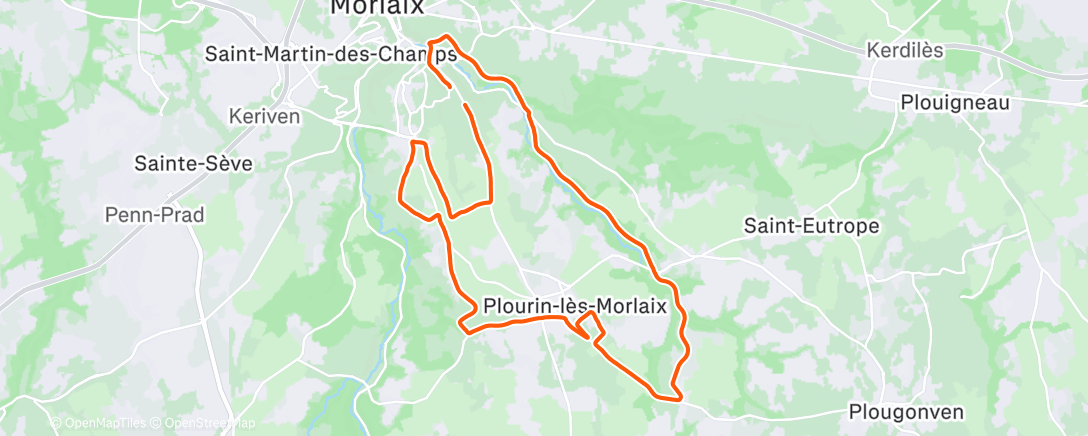 Map of the activity, BZH - Course à pied verglacée 🥶😡