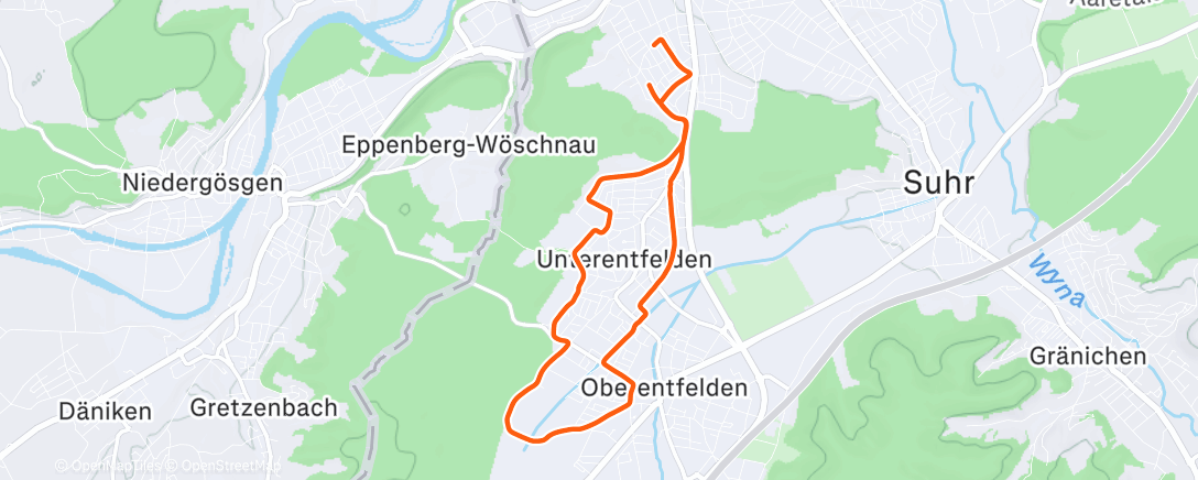 Map of the activity, Morning Run