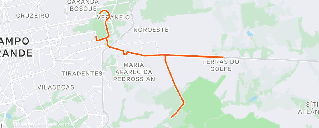 Map of the activity, Corrida matinal