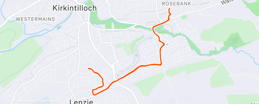 Map of the activity, Afternoon Run