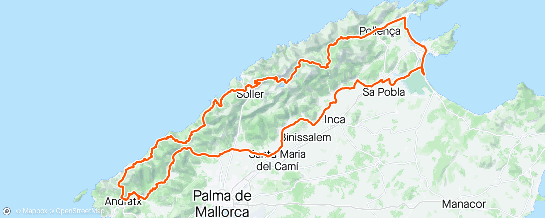 Map of the activity, Mallorca 316 bzw 225
