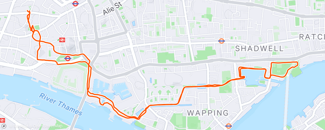 Map of the activity, Lunch Run