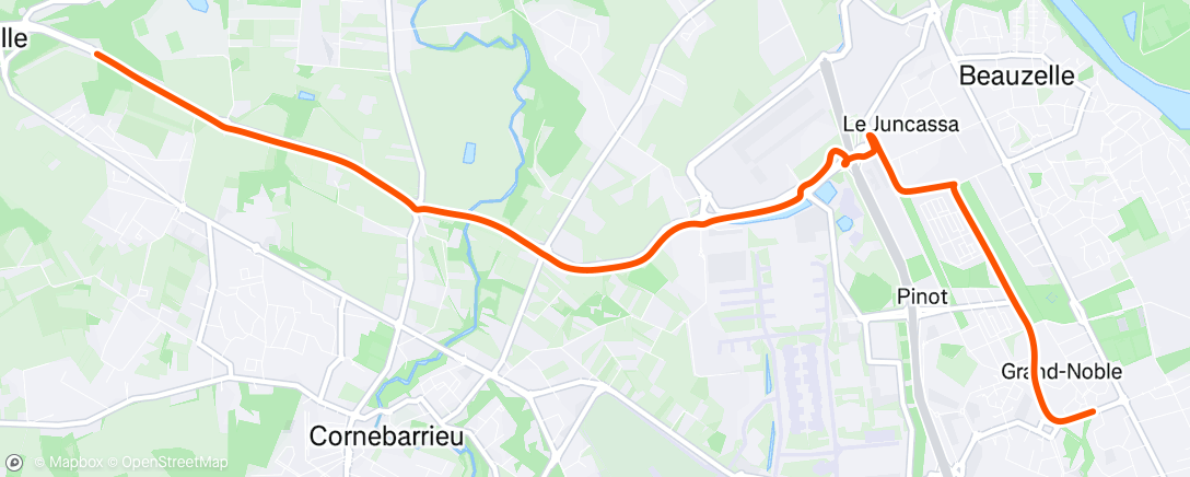 Map of the activity, Lunch Ride