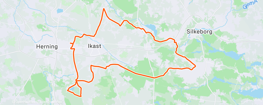 Map of the activity, Pre julefrokost ride