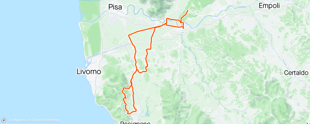 Map of the activity, Giro team Bike Vicopisano