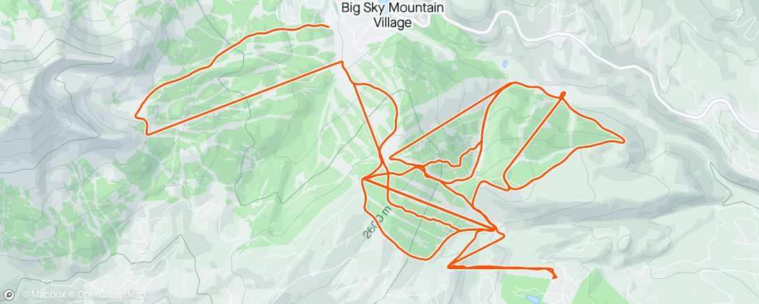 Map of the activity, Slopes - A morning skiing at Big Sky Resort