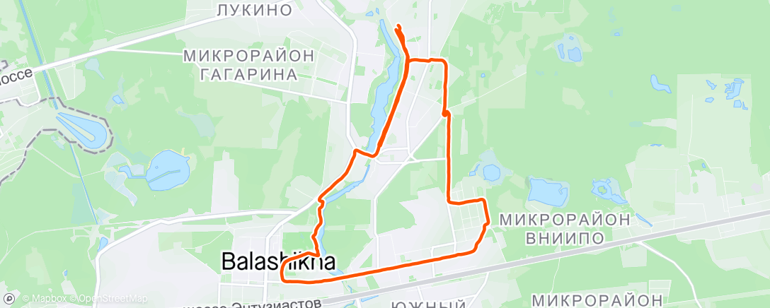 Map of the activity, Тренировка (вечер)