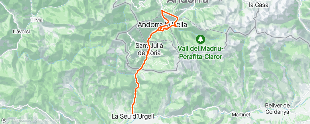 Map of the activity, Andorra La Seu La Comella Túnel 2Valiras