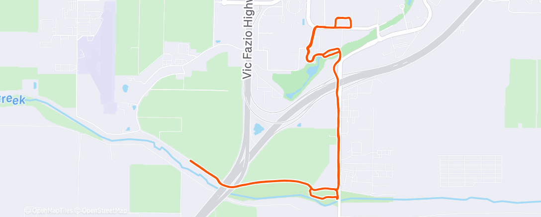 Map of the activity, Afternoon Run