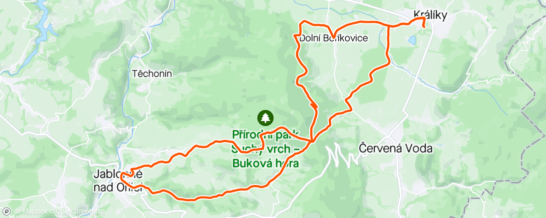 Map of the activity, Na skok přes kopec do Jabka