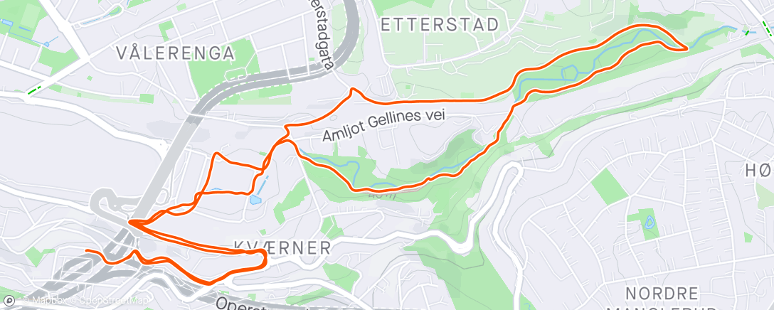 Map of the activity, Rolig jogg