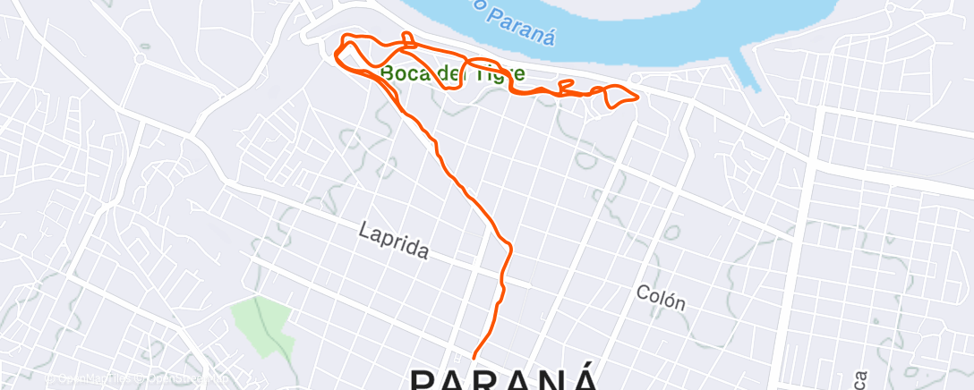 Map of the activity, Carrera de montaña vespertina