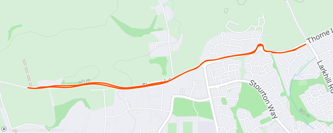 Map of the activity, 23/04/25 Afternoon Run. Couch to 5K, week 6 run 2
