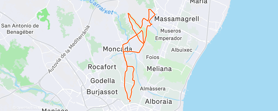 Map of the activity, Afternoon Ride