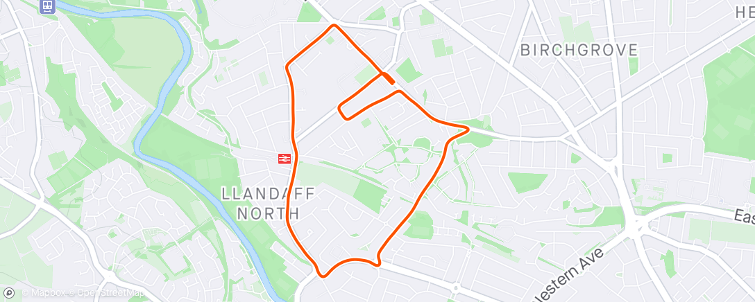 Map of the activity, Victory 5km 🥉 - 14:09 😍 (HR avg; 184 Max: 194) I’m so happy another step forward since injury