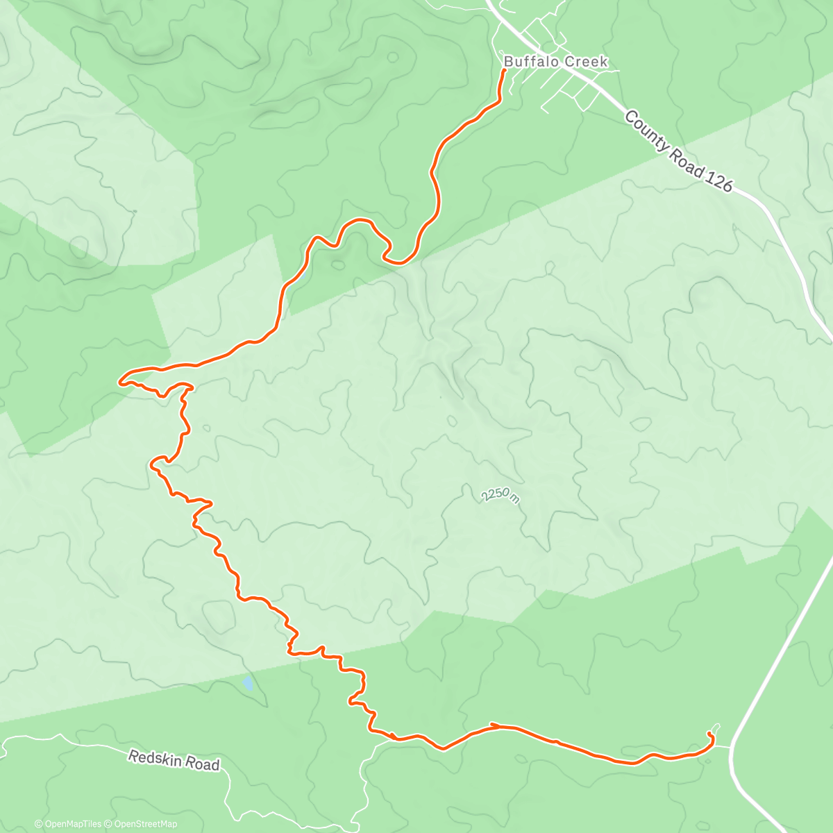 Map of the activity, Kids Buff Creek Mob