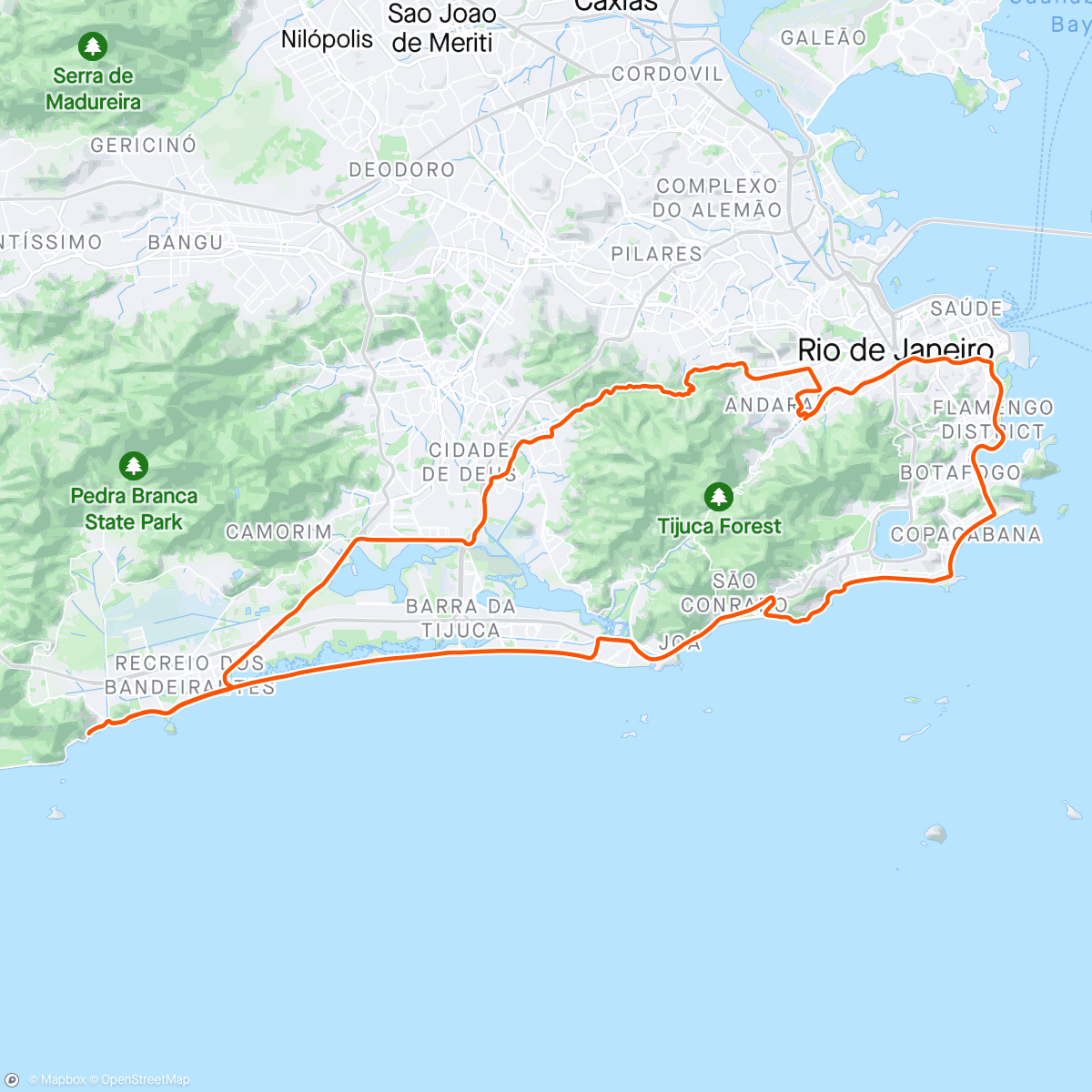 Карта физической активности (Tijuca x Roncador x Grajaú-Jpa x Tijuca - Pelotão Cachorro Louco)