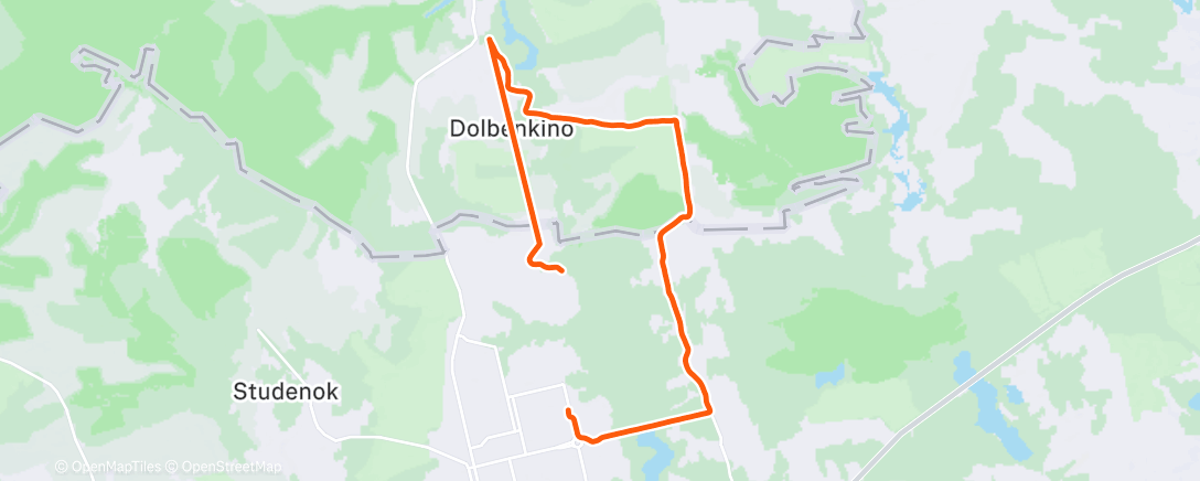 Map of the activity, Afternoon Run