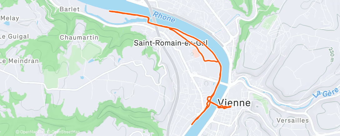 Map of the activity, Course à pied dans l'après-midi