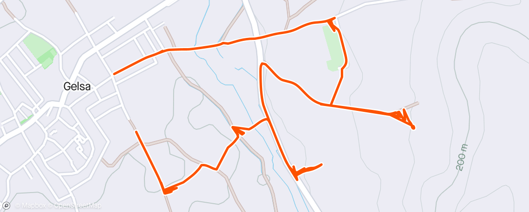 Map of the activity, Caminata de tarde