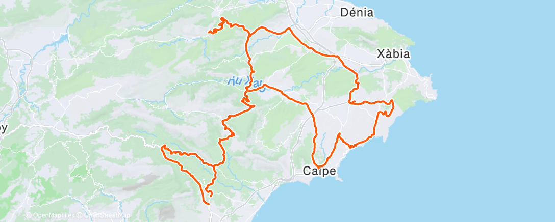 Map of the activity, Bicicleta por la mañana