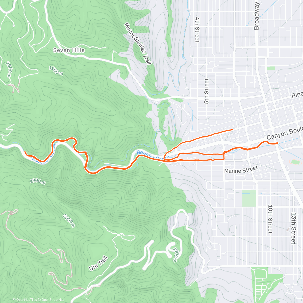 Carte de l'activité Canyon ->Spruce->Alpine