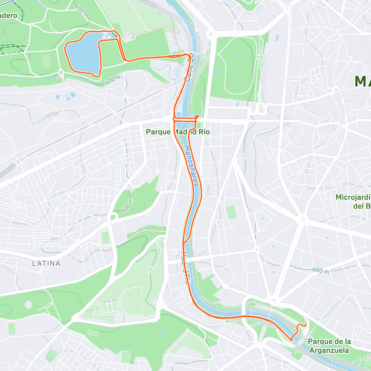 Map of the activity, Viendo la 6º jornada de la Liga de balonmano sobre kayak