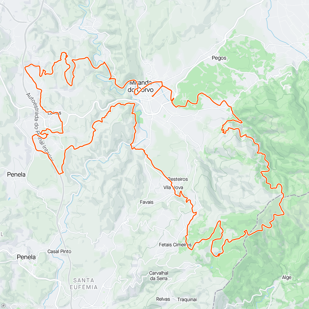 Map of the activity, Maratona Miranda do Corvo