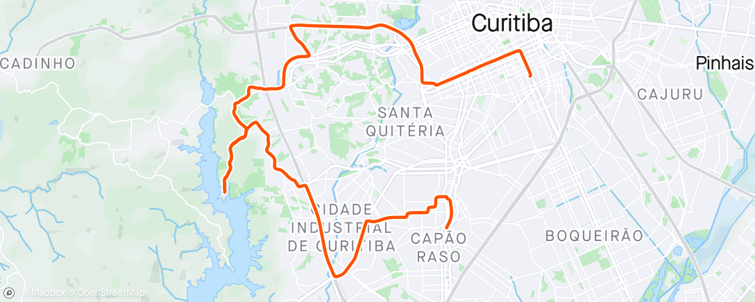 Map of the activity, Pedalada ao entardecer