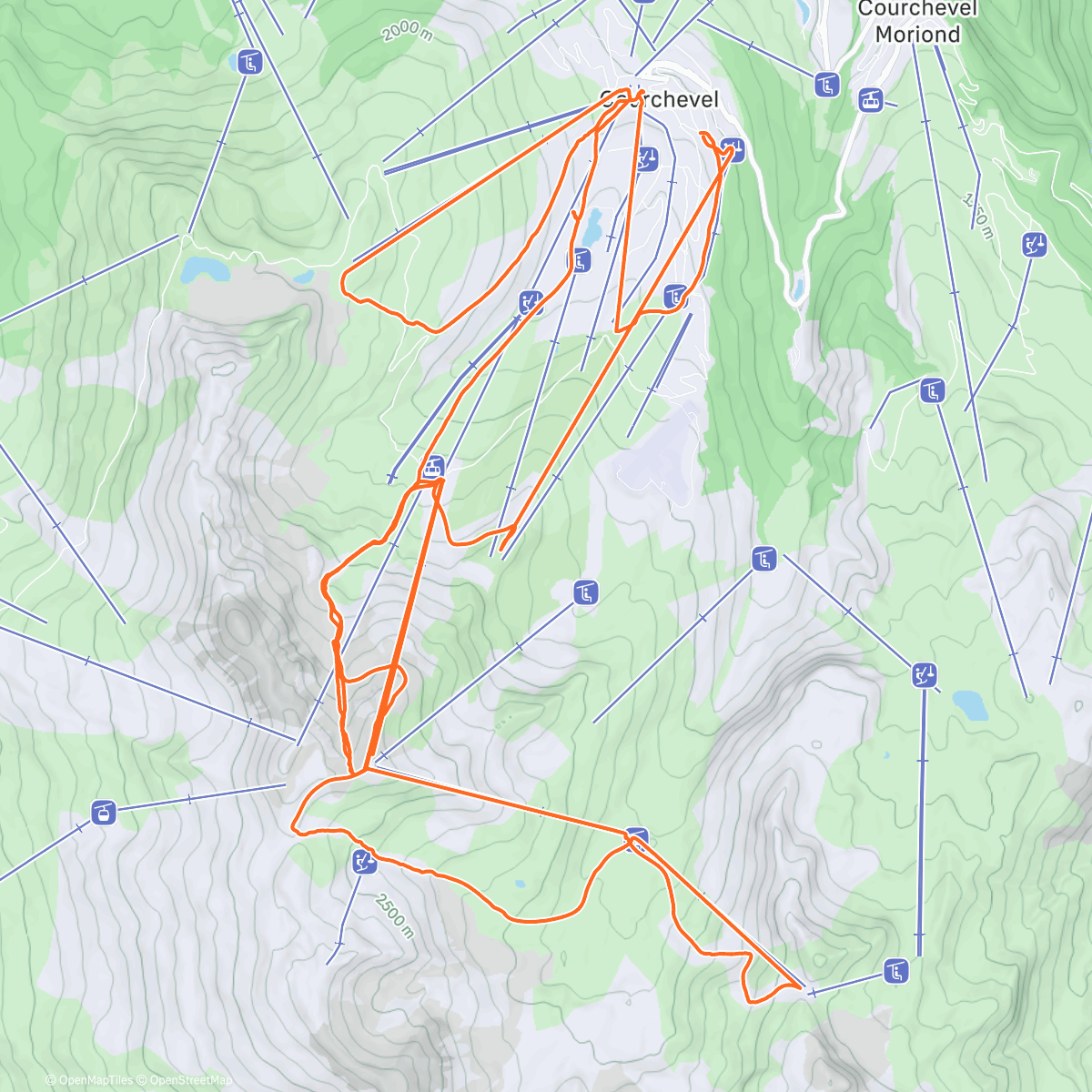 Map of the activity, Alpine Ski Day 3 Courcheval 🇫🇷