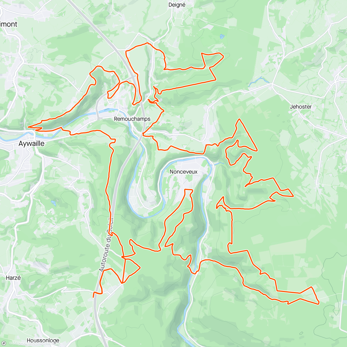 Map of the activity, Mtb marathon aywaille