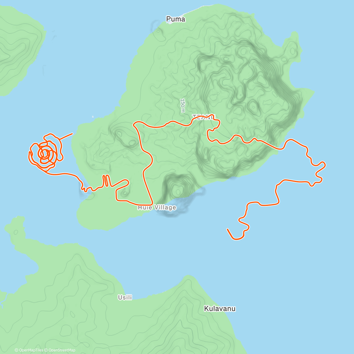 Карта физической активности (Zwift - 1hr z2 wu on Whole Lotta Lava in Watopia)