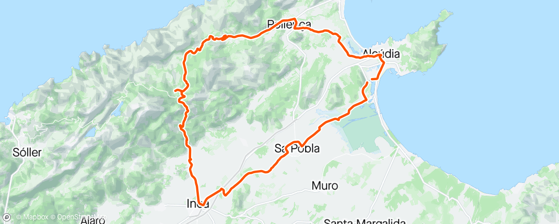 Map of the activity, Coll de Femenia and Santuari de Lluc