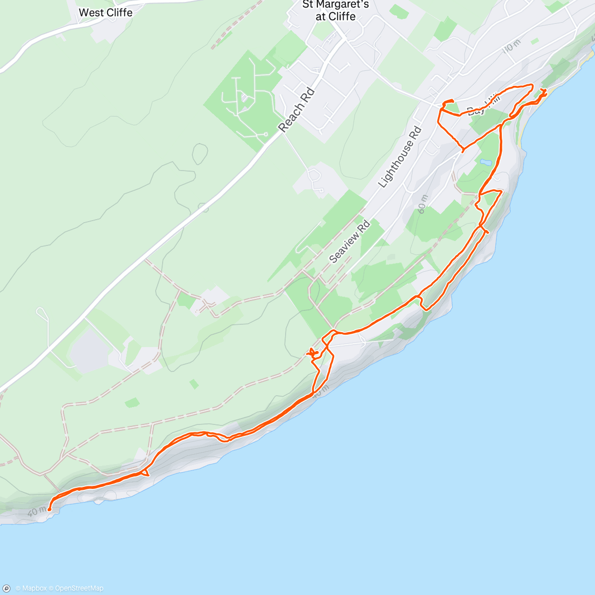 Map of the activity, Afternoon Walk
