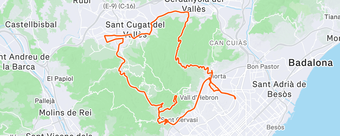 Map of the activity, Morning Ride