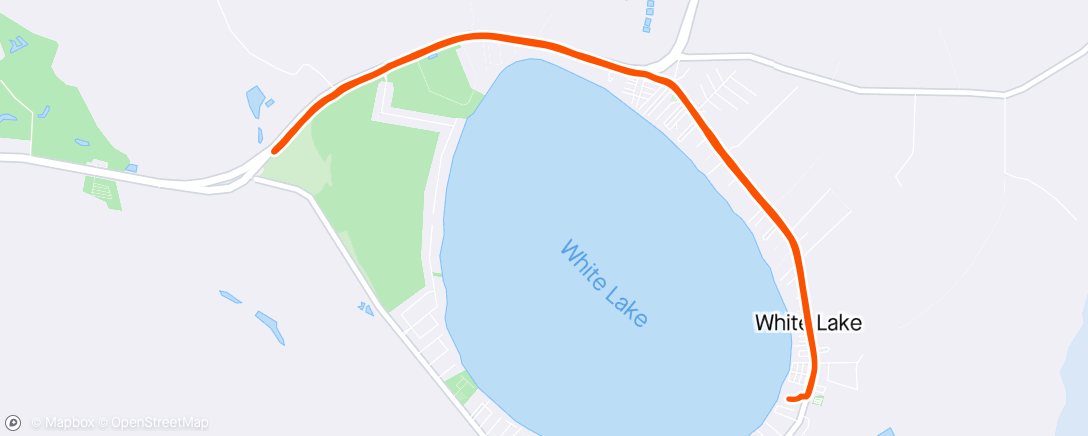 Mapa de la actividad, White Lake Half "Run"