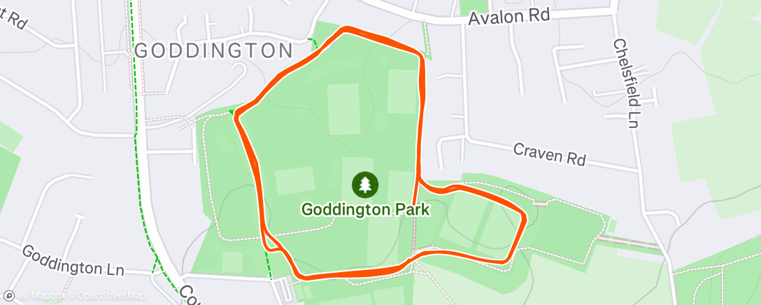 Map of the activity, NYD Orpington Parkrun