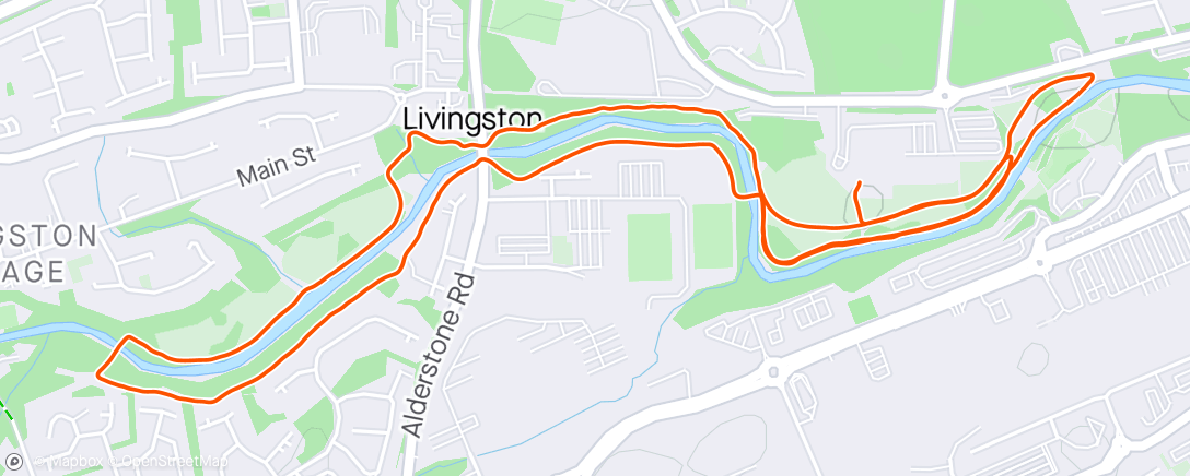 Kaart van de activiteit “Livingston Park run.”