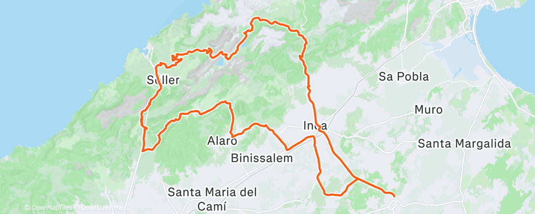 Map of the activity, Radfahrt