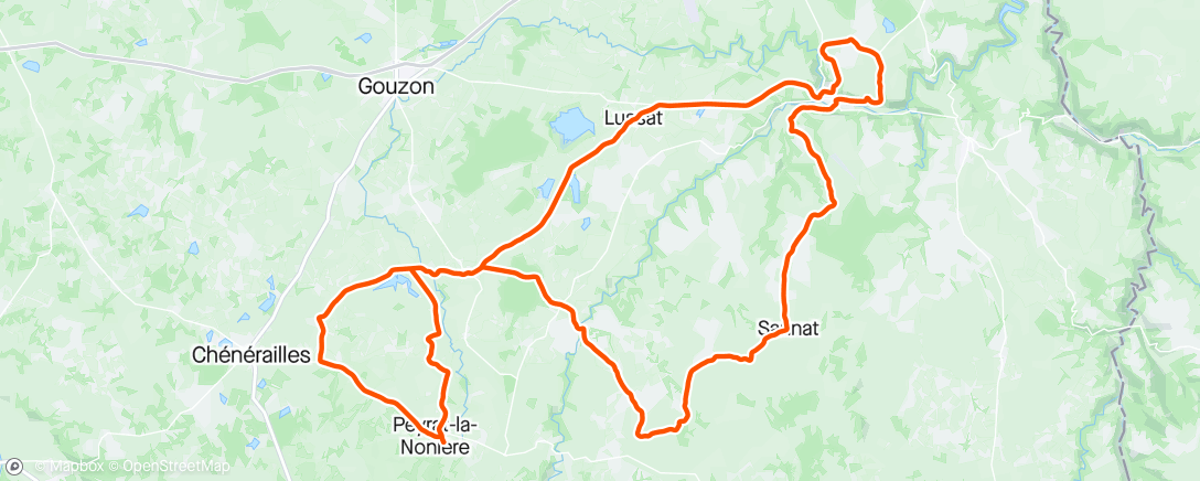 Map of the activity, Peyrat, Maison du Loup, Chambon, Sannat, Le Breuil, Peyrat.