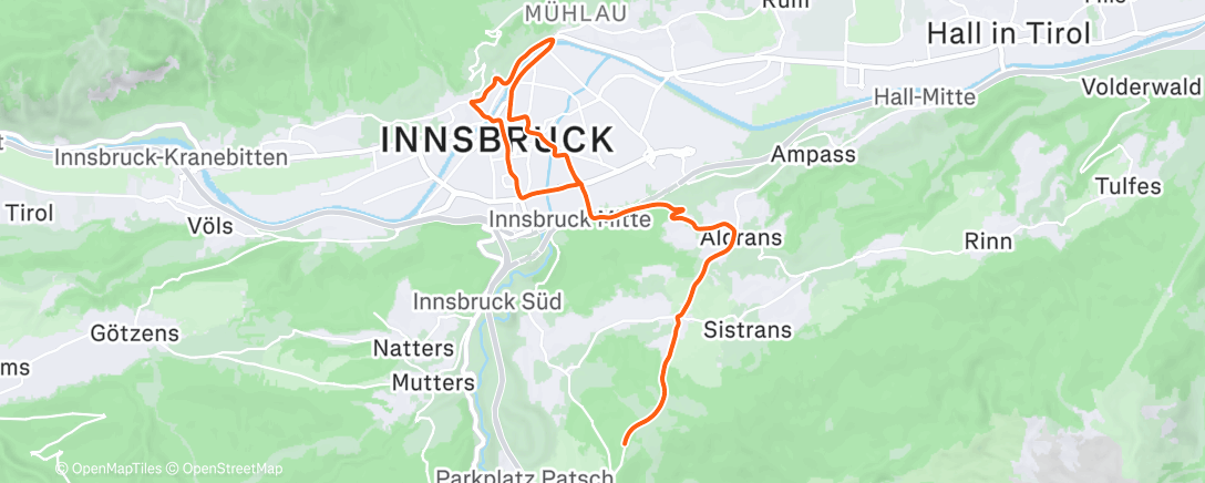 Map of the activity, Zwift - Innsbruck KOM After Party in Innsbruck