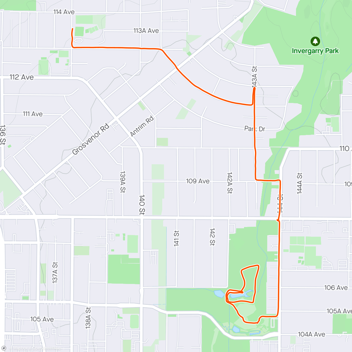 Map of the activity, Afternoon ride with the kids