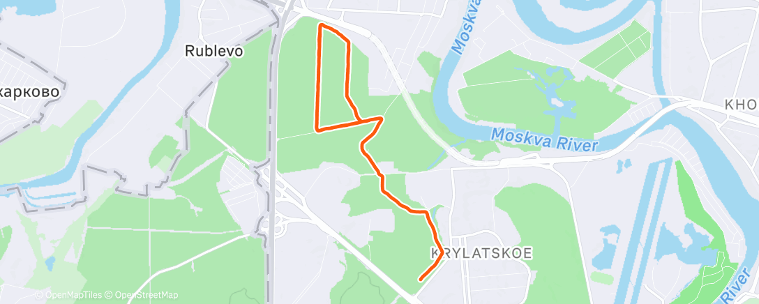 Map of the activity, Дневной забег