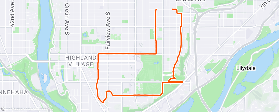 Map of the activity, Morning Run