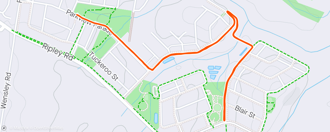 Map of the activity, Monday run day