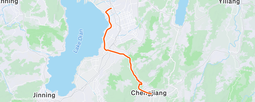 Map of the activity, Cycling