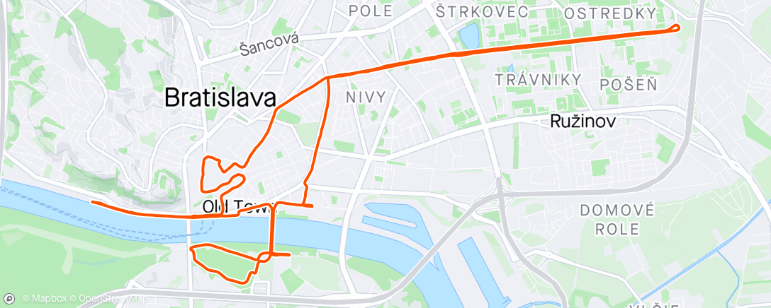 Map of the activity, Half Marathon Bratislava 2024